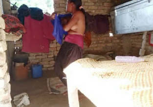 Village girl caught wearing clothes after bath
