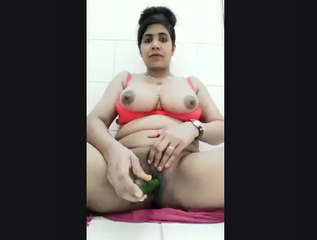 Unsatisfied Bhabi Masturbating With Cucumber