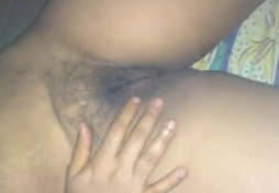 shy indian wife covering pussy