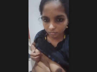 Andhra girl showing her small boobs on cam
