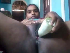Bhabhi masturbating with vegetable