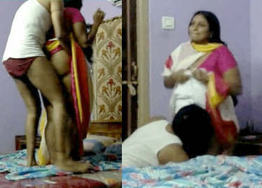 Awesome Tamil aunty having big butts fucked by young boy