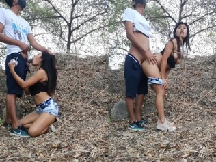 Village Young Teen Couple Sneaky Sex in the Forest